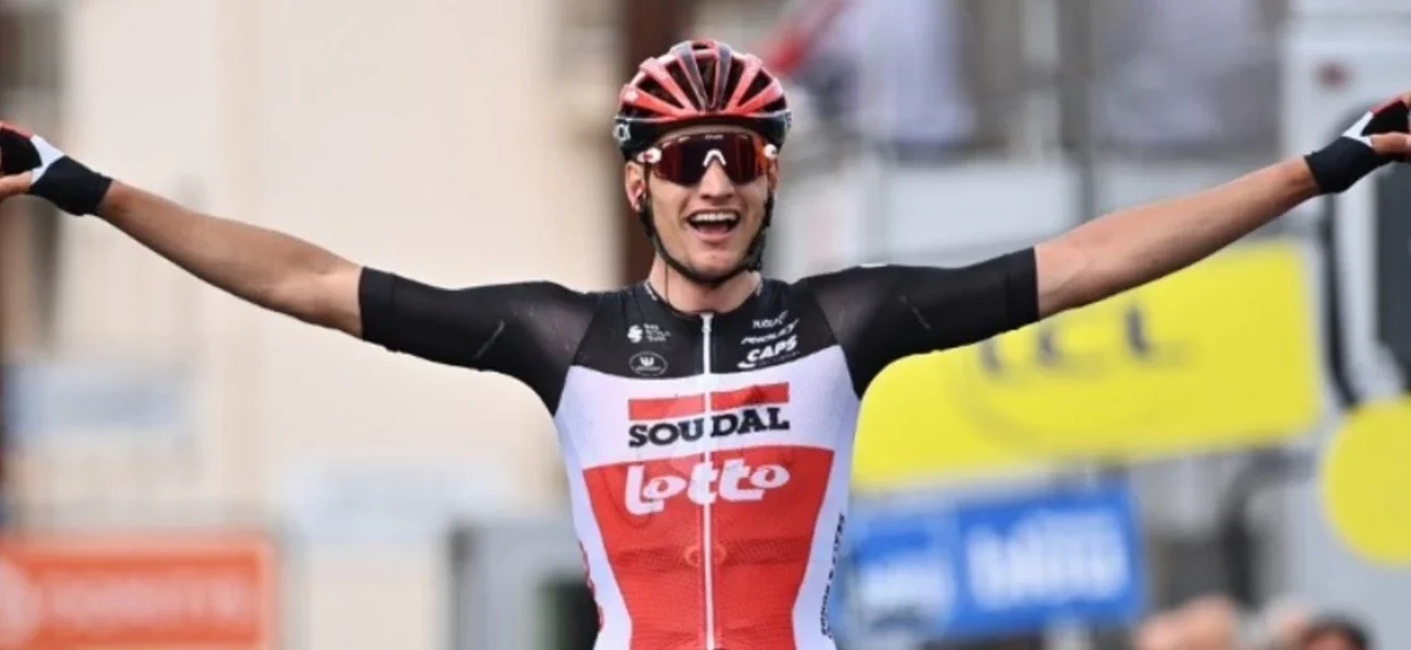 Brent Van Moer, líder del Critérium del Dauphiné / AFP