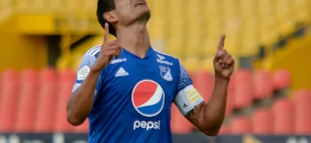 Mackalister Silva celebrando un triunfo de Millonarios / Foto AFP
