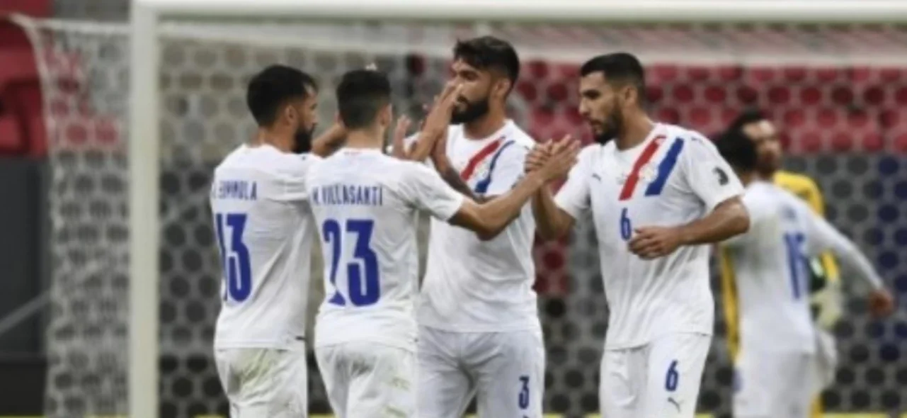 Paraguay celebra en la victoria sobre Chile / Foto: AFP