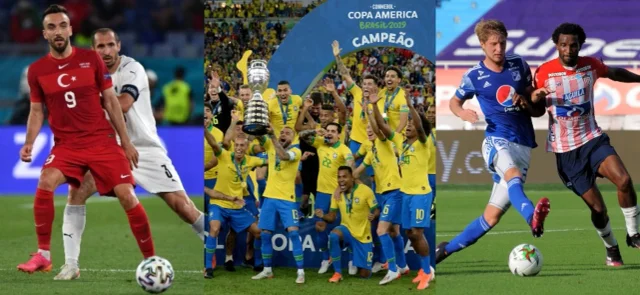 Partidos de Euro, Copa América y Liga BetPlay por Win Sports+. / Fotos: VizzorImage y AFP