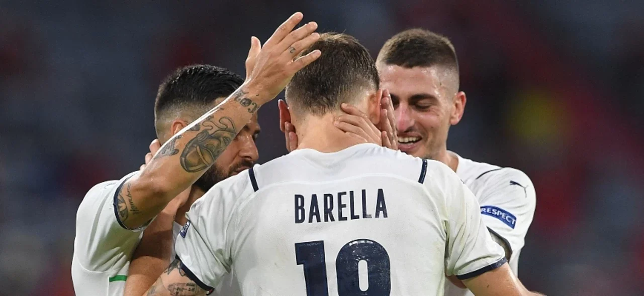 Italia celebra el triunfo sobre Bélgica / Foto AFP