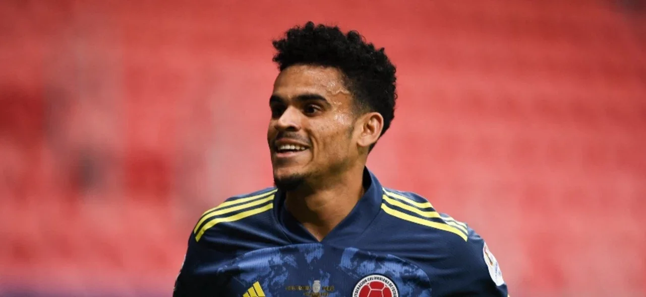 Luis Díaz celebrando ante Perú / Foto AFP