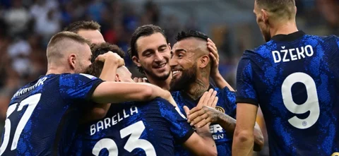 Inter celebrando el triunfo en la Serie A / Foto AFP