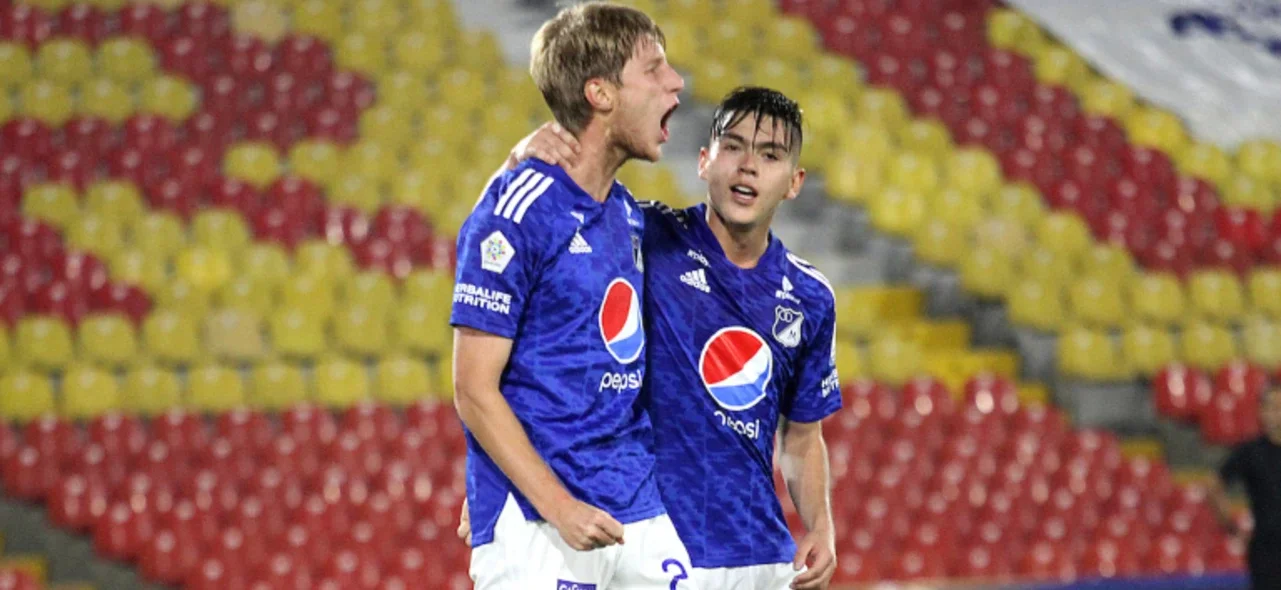 Andrés Llinás marcó en la victoria de Millonarios. / Foto: VizzorImage - Felipe Caicedo