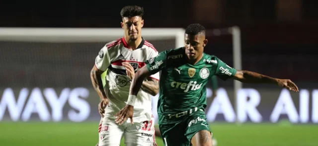 Sao Paulo empató 1-1 con Palmeiras en los cuartos de final ida. / Foto: AFP