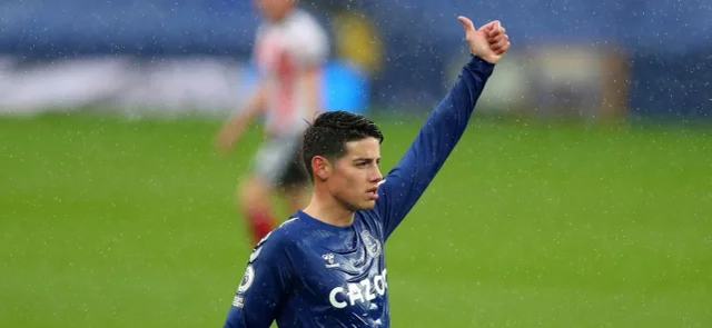 James aislado en Everton / Foto AFP