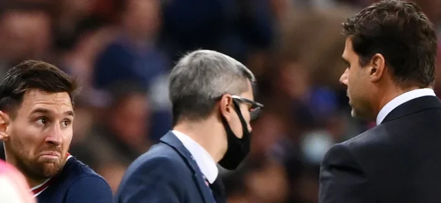 Momento del cambio de Messi / Foto AFP