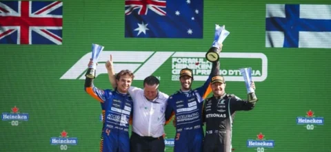 Podio del GP de Italia/ AFP