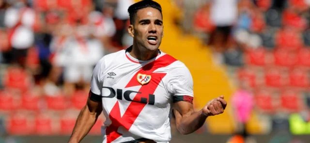 Falcao celebrando con Rayo Vallecano / Foto AFP