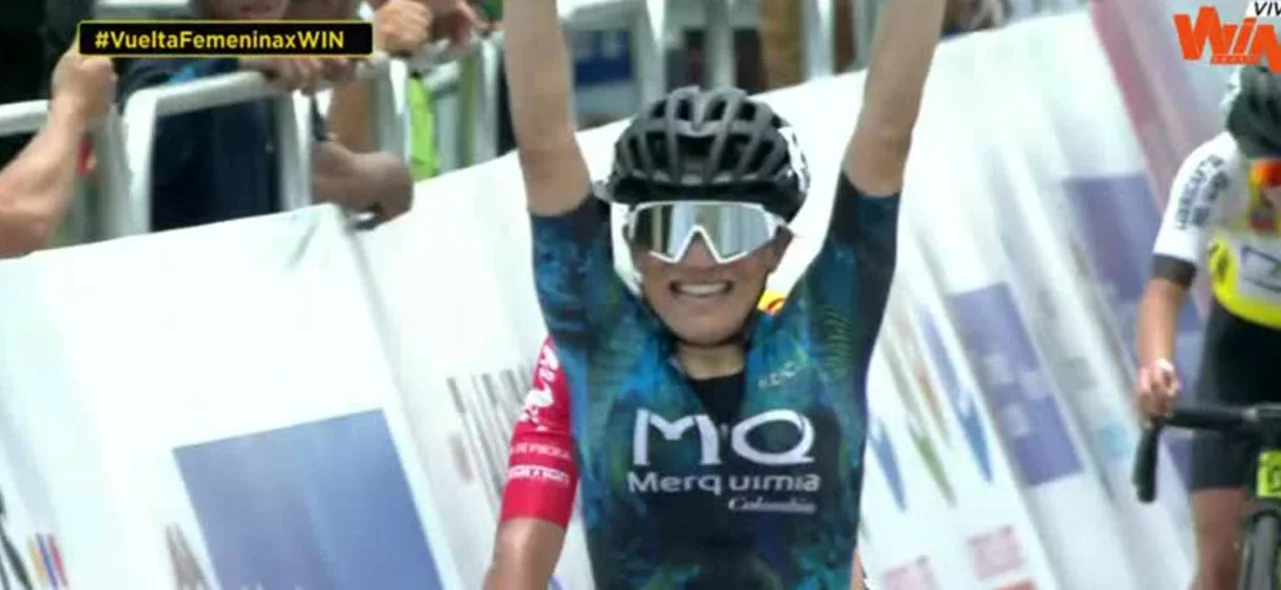 Lilibeth Chacón, ganadora de la etapa 1 de la Vuelta a Colombia Femenina.