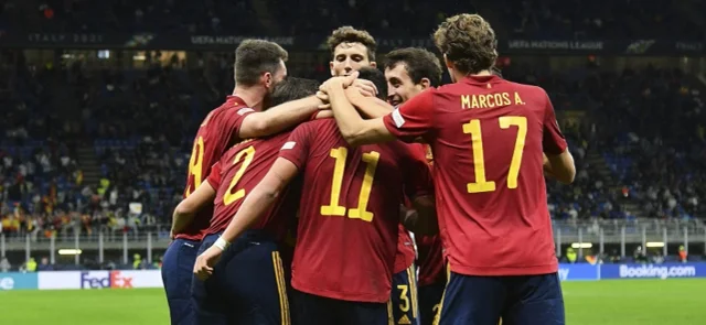 España celebró frente a Italia / AFP