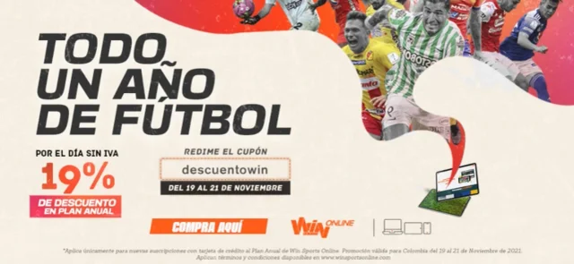 Descuento imperdible en noviembre para Win Sports Online
