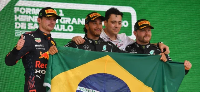 Lewis Hamilton ganó el GP de Brasil. / Foto: AFP
