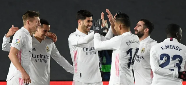 Real Madrid celebra en Champions / Foto AFP