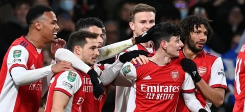 Festejo de Arsenal/ AFP