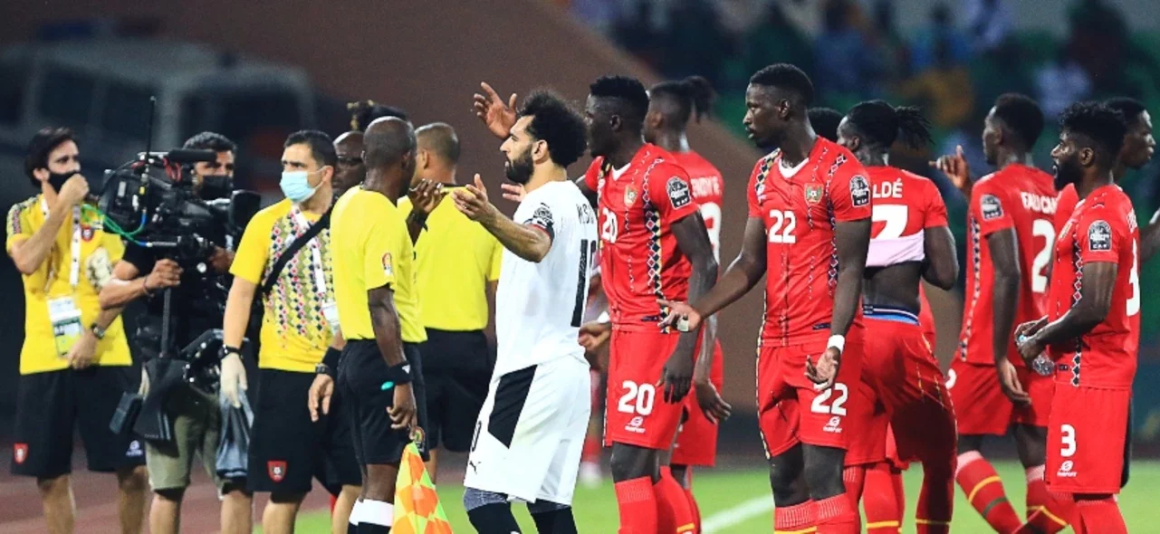 Momento de la polémica en el triunfo de Egipto / Foto AFP