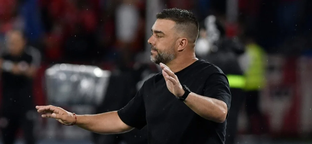 Habla Martin Cardetti, DT de Independiente Santa Fe. Foto: VizzorImage / Gabriel Aponte