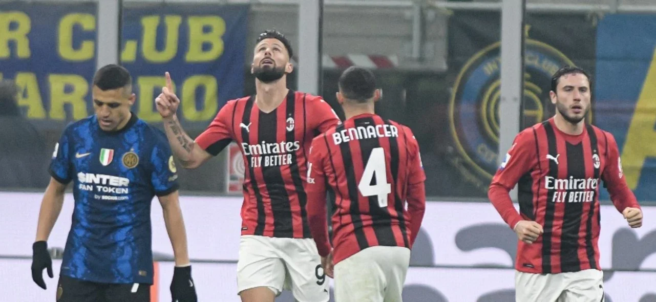 Milán celebra el segundo gol ante Inter / Foto AFP