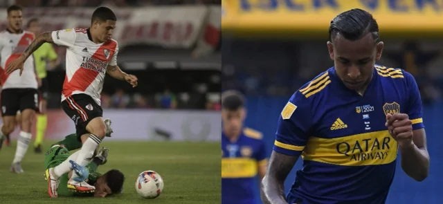 Quintero y Villa, figuras con River y Boca, respectivamente / Fotos AFP