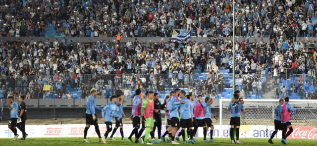 Uruguay celebra en la goleada sobre Venezuela / Foto AFP