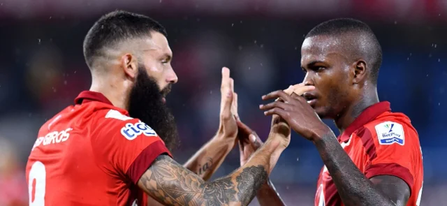 América celebra ante Once Caldas / Foto VizzorImage