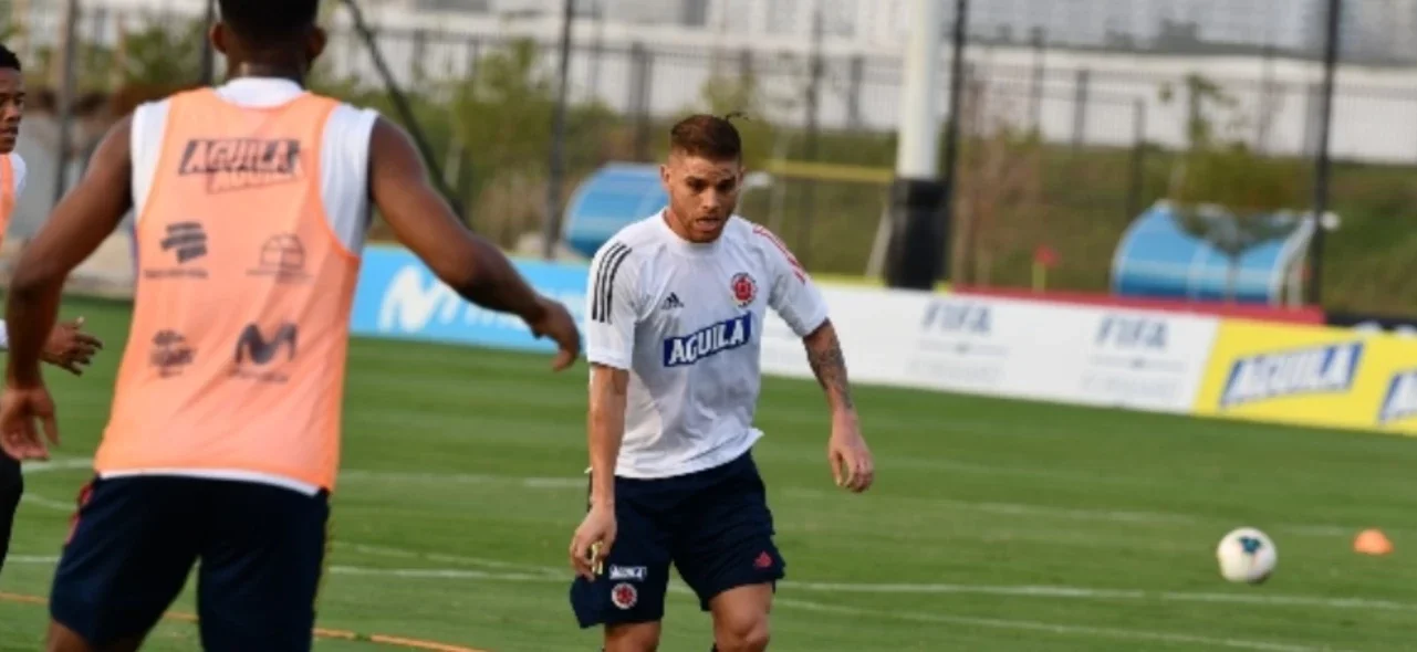 Cuéllar en entreno con la selección Colombia / Foto FCF