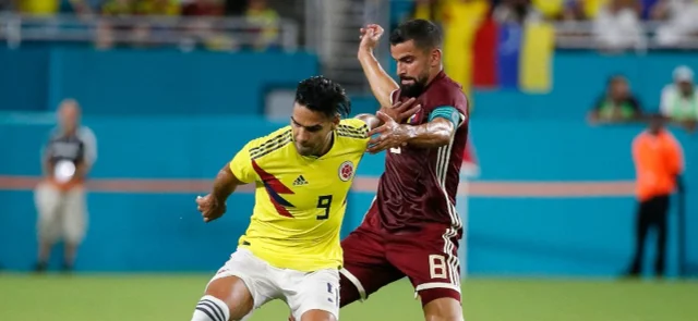 Falcao en juego contra Venezuela / Foto AFP