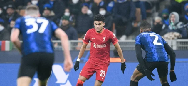 Luis Díaz, durante el partido de Liverpool frente a Inter. / Foto: AFP