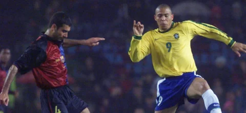 Guardiola y Ronaldo hicieron parte del juego/ AFP