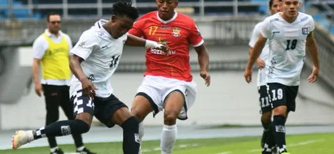 Barranquilla y Chicó empataron 2-2. Foto: VizzorImage / Jairo Cassiani