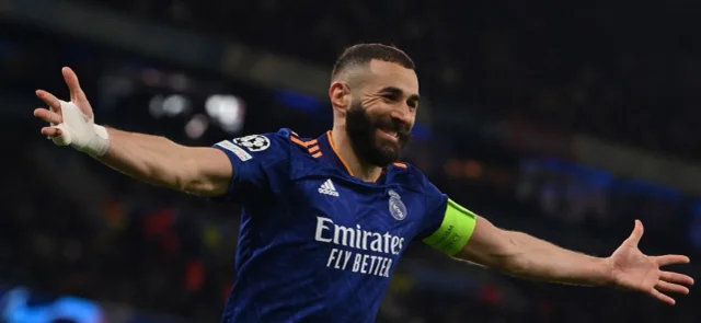 Benzema celebrando ante Manchester City / Foto AFP