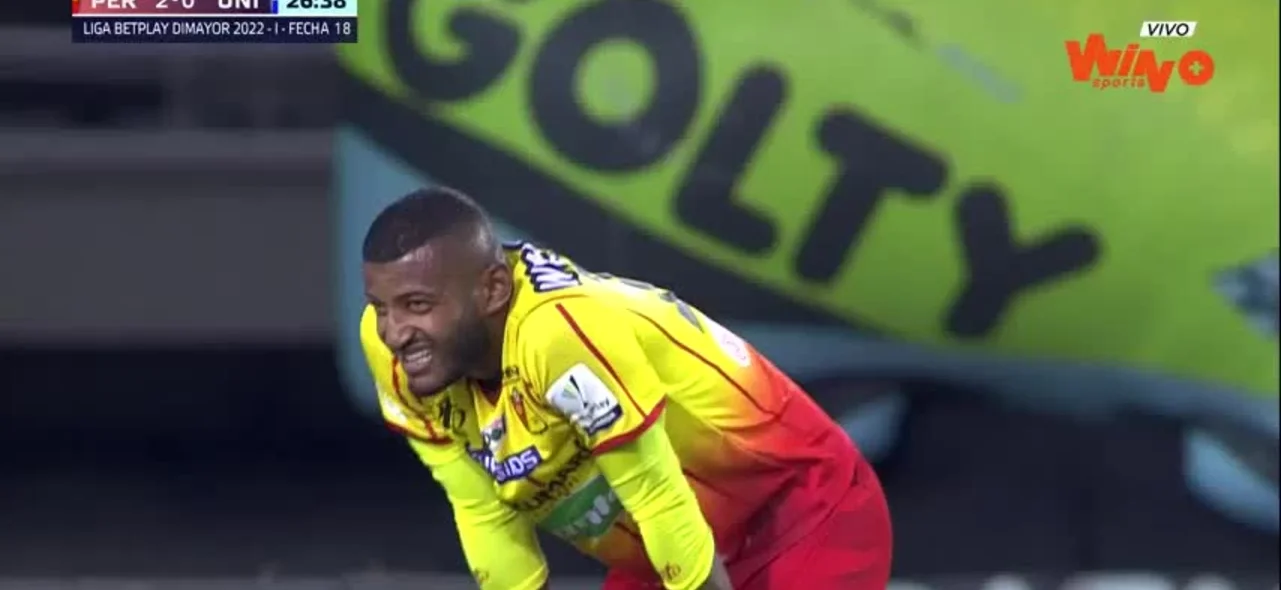 Carlos Ramírez en el Pereira vs. Unión Magdalena.