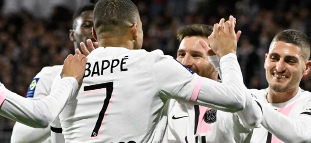 PSG celebra la goleada 6-1 / Foto AFP
