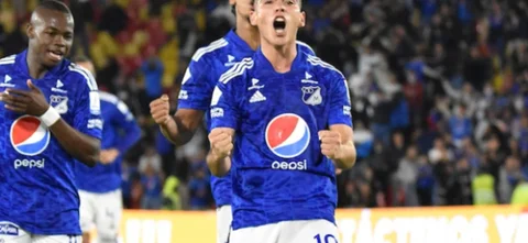 Daniel Ruiz marcó en la victoria de Millonarios. / Foto: VizzorImage - Felipe Caicedo
