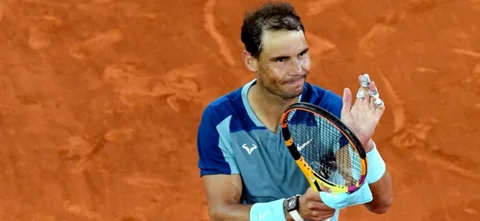 Nadal celebra triunfo en Madrid / Foto AFP