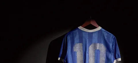 Camiseta de Maradona con la que enfrentó a Inglaterra / Foto AFP