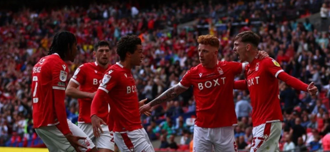 Celebración de los jugadores de Nottingham Forest/ AFP