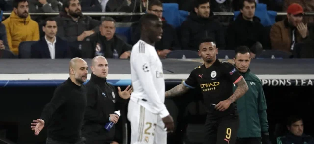 Pep Guardiola en el Bernabéu / Foto AFP