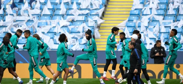 Real Madrid entrenando previo al juego con Manchester City / Foto AFP