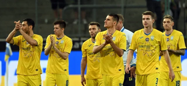 Ucrania jugó un amistoso frente al Borussia Mönchengladbach. Foto: AFP.