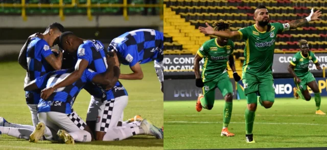 Deportes Quindío logró 12 puntos en el cuadrangular B. / Foto: VizzorImage / Edward Leguizamon y Felipe Caicedo