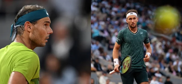 Rafael Nadal vs. Casper Ruud en la final de Roland Garros. Foto: AFP.