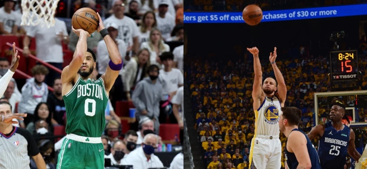 Warrios y Celtics se enfrentan en las finales de la NBA. Foto: AFP.