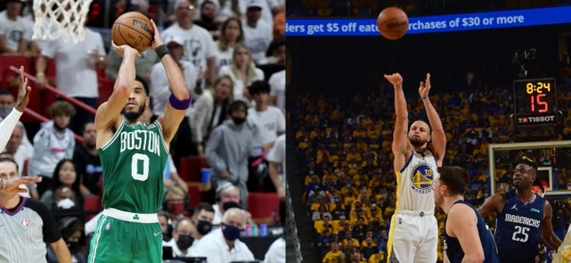 Warrios y Celtics se enfrentan en las finales de la NBA. Foto: AFP.