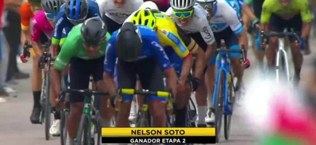 Nelson Soto, ganador de la segunda etapa de la Vuelta a Colombia.