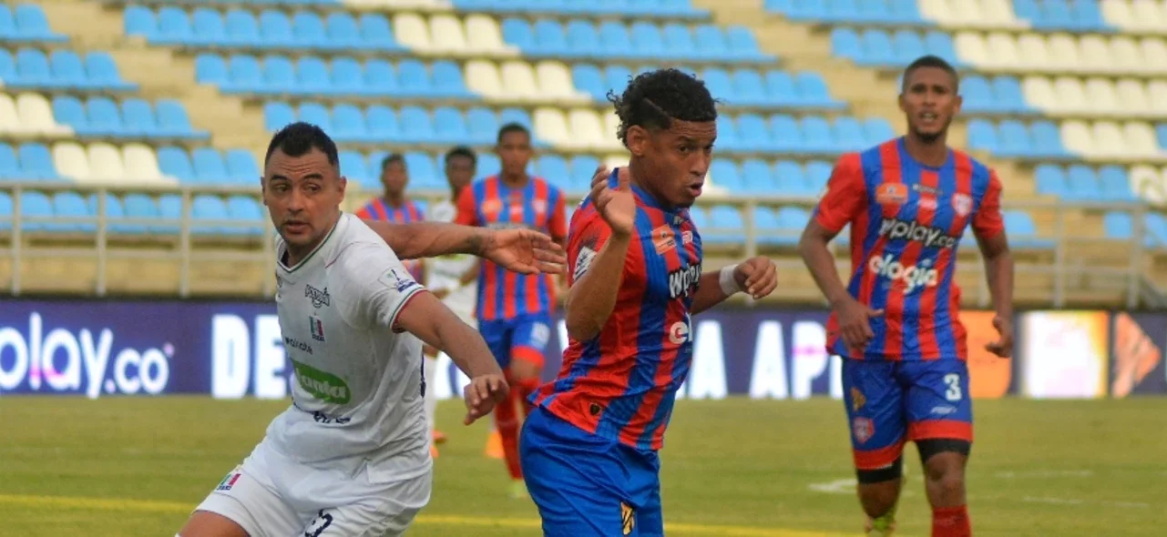 Unión Magdalena y Once Caldas empataron 2-2. Foto: VizzorImage / Gustavo Pacheco