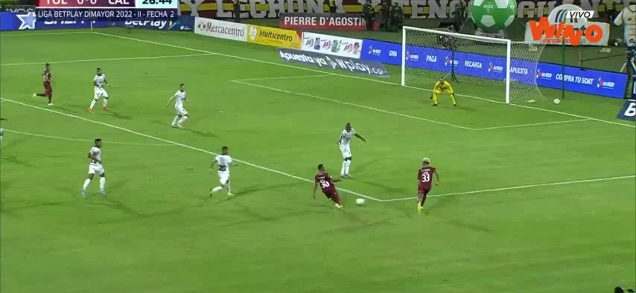 jugada de Tolima ante deportivo Cali