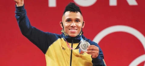 Luis Javier Mosquera, pesista colombiano / AFP