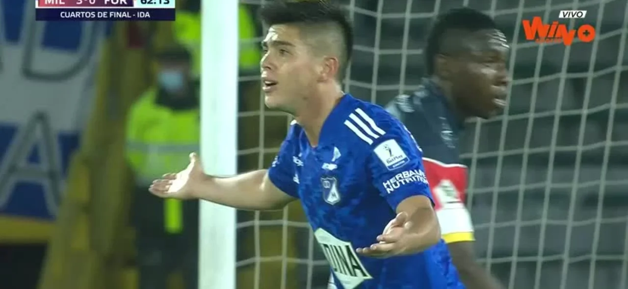 ¡Era gol de Daniel Ruiz! Así fue el remate del jugador de Millonarios