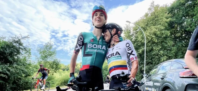 Higuita es el mejor colombiano en la clasificación general luego de la etapa 3. / Foto: Twitter BORAhansgrohe